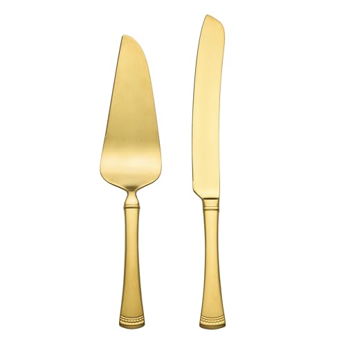 Portola Satin Gold Silverware Cake Dessert Set (Dessert Set, Gold)