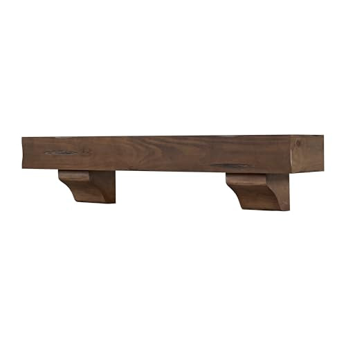 Breckenridge 60” Fireplace Mantel Shelf with Corbels (Umber / 60 Inch)