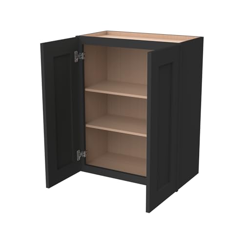 Wall Mounted Cabinet (Charcoal Black / 24" W x 12" D x 42" H)