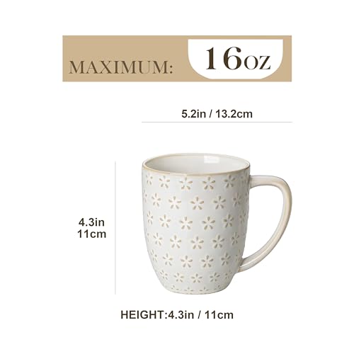 LYDIA 16 Oz Coffee Mugs Set of 4