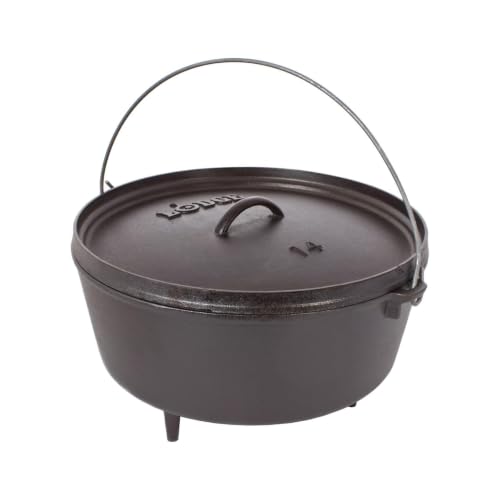 Pre Seasoned Cast Iron Deep Camp Dutch Oven with Lid (5 Quart / Oven)