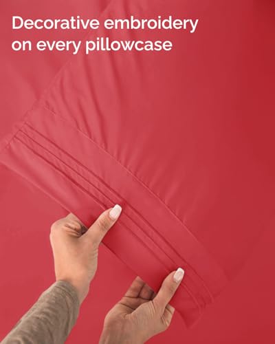 Twin Size 3 Piece Sheet Set (27 - Red / Twin)