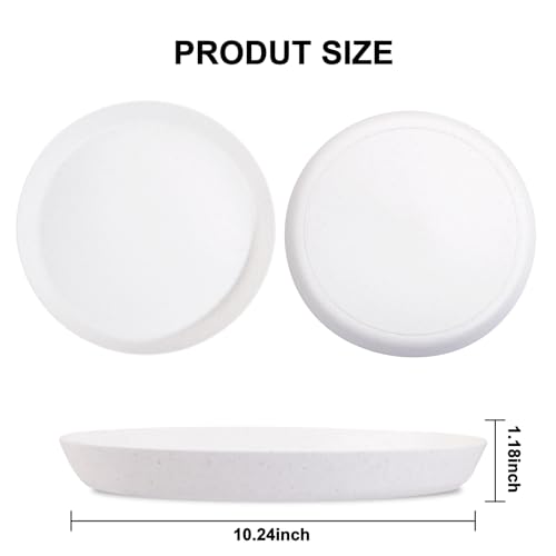EI 18pcs White Wheat Straw Dinner Plates (White Wheat Straw Plates)