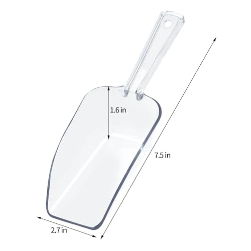 4Pcs Clear Plastic Ice Scoop for Freezer (4 Count)