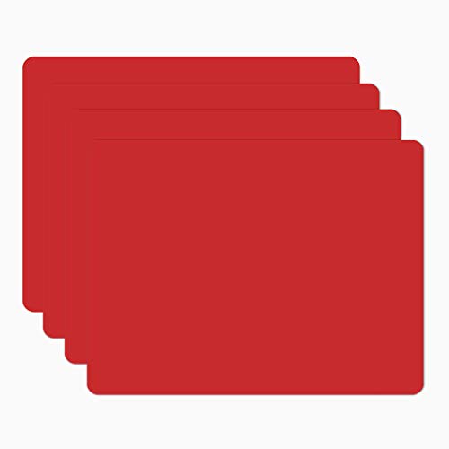 Silicone Placemats (15.7x11.8Inch-4pack / Red)