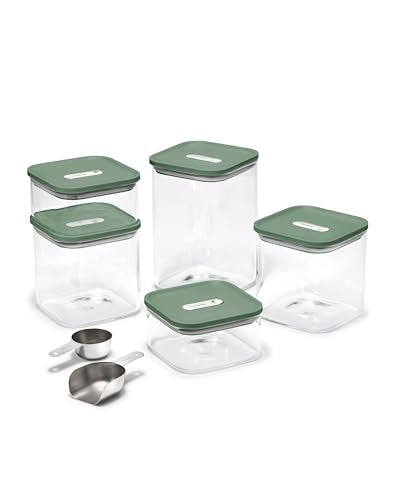 13 Piece Glass Airtight Food Storage Containers with Lids (Sage / 13-Piece Set)