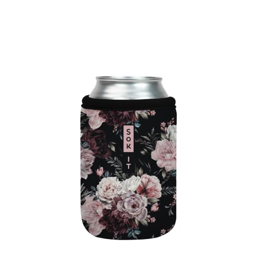 CanSok Sleeve for Beer & Soda Insulated Neoprene Cover (Bloom at Night / 12oz Can Sleeve)