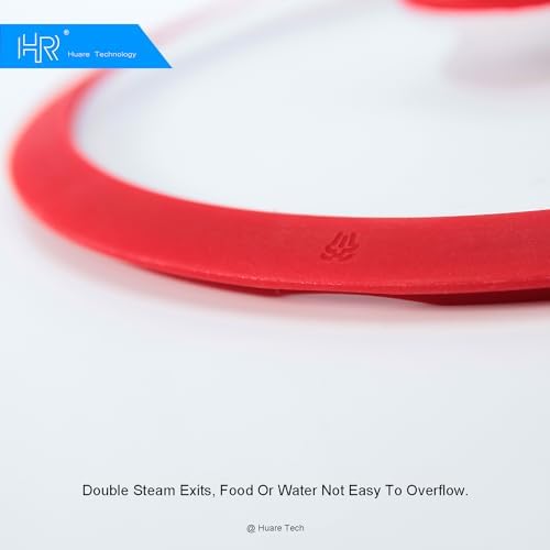 Vented Tempered Glass Cookware Lid Red 1 Pack (10" / Red)