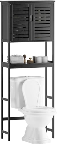 Bathroom Over The Toilet Storage Cabinet (Black)