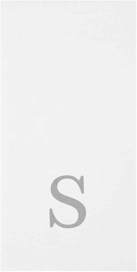 Luxenap 15.8 X 7.9 Inch Linen-Feel Guest Towels, 2000 Lettered Hand Towels - Silver Letter 'S', Sans Serif Font, White Paper Dinner Napkins, airlaid, For Restrooms And Tables - Restaurantware