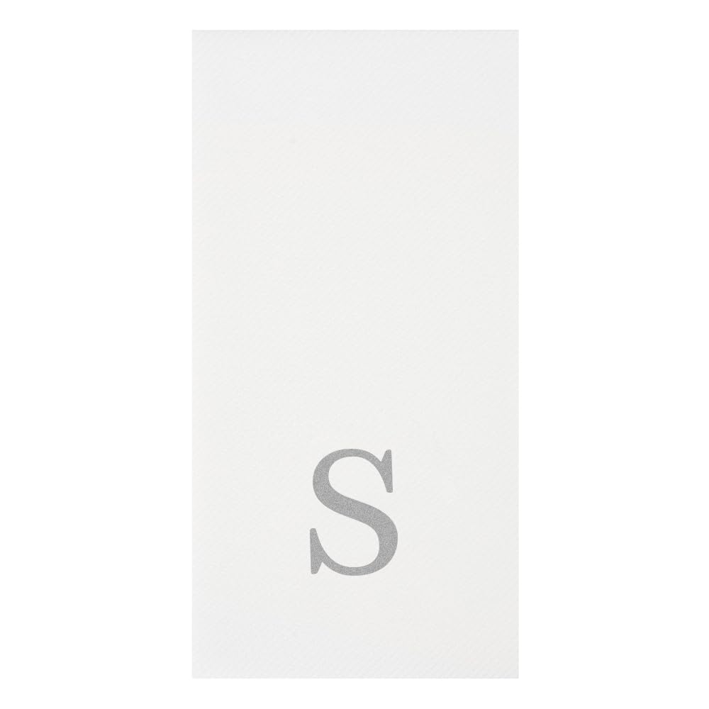 Silver S White Linen Feel Guest Towel Napkin (Silver / 2000 Count / S)