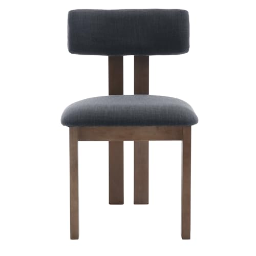 Dining Chairs Set of 2 Linen Fabric Diner Chairs Farmhouse Wood Chairs for Kitchen and Dining Room (2 Count)