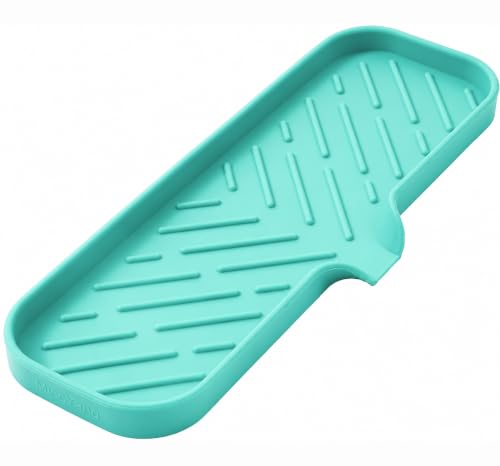 Silicone Soap Dish with Drain Spout (Mint / L(12"×4"))