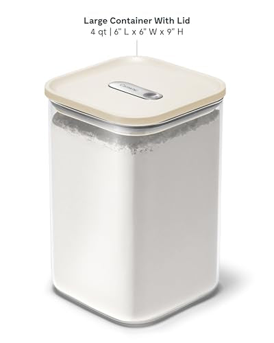 4 qt Glass Airtight Food Storage Container with Lid (Cream / 4qt Container)