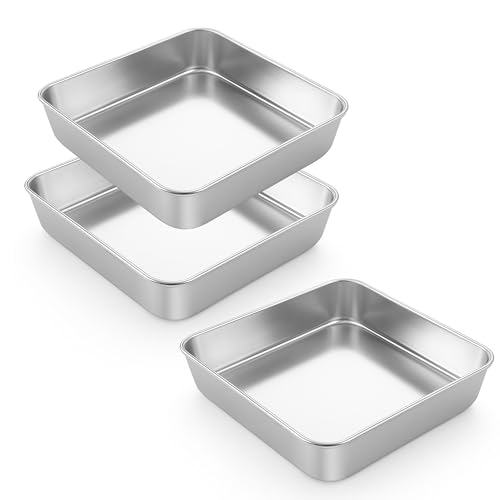 3 PCS 9 x 9 Inch Square Baking Cake Pan (9'' x 9'')