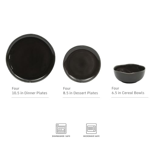 Nardini 12 Piece (Service for 4 (12pcs) / Black (Nardini))