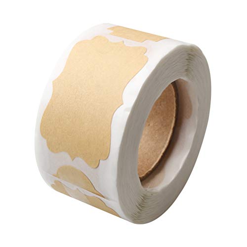300 Pcs Self Adhesive Gift Tags Name Jar Labels Stickers (Brown)