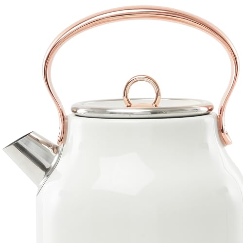 Heritage 1.7 Liter Stainless Steel Electric Kettle (Ivory & Copper)