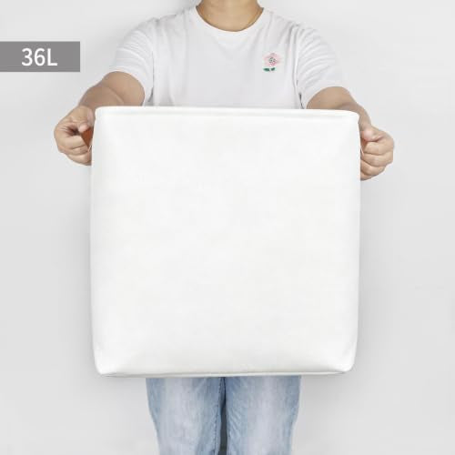 13x13 Cube Storage Bins (Full Off-White / Cube - 13"x13"x13")