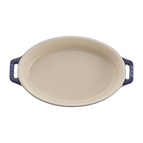 Ceramic Oval Baking Dish Set (2-piece / Dark Blue)