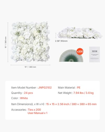 3D Flower Wall Panel (Flower / 15*15IN 24P)