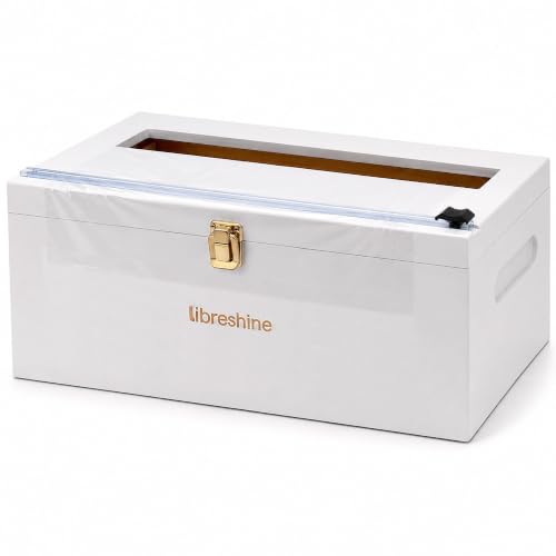 12 Inch Bamboo Plastic Wrap Dispenser with Cutter (White)