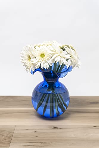 Hibiscus Collection Italian Mouthblown Glass Vases (Medium / Cobalt)