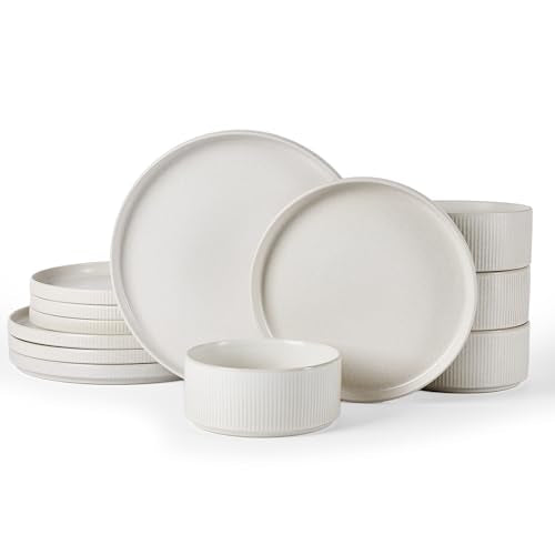 Star Stoneware Dinnerware Set (Matte White)