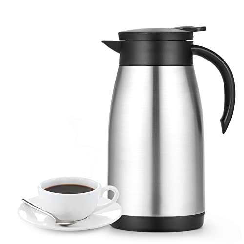 34oz Insulated Coffee Carafe with Handle (Silver / 34 oz)