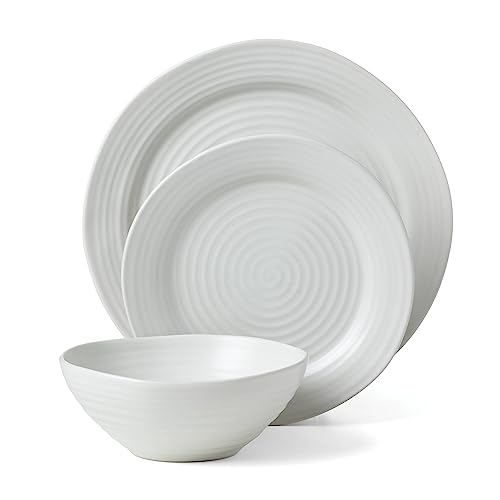 White Ridge Piece Dinnerware Set (White / 12-Piece Dinnerware Set)