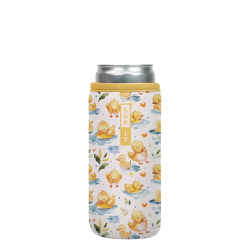 CanSok Sleeve for Beer & Soda Insulated Neoprene Cover (Just Ducky / 12oz Slim Can Sleeve)