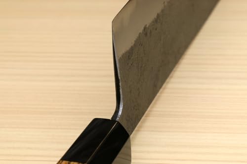 Nashiji High Carbon White Steel #2 Japanese Nakiri Vegetable Knife with Cocobolo Wood Handle (6.5'' (165mm) & Saya)