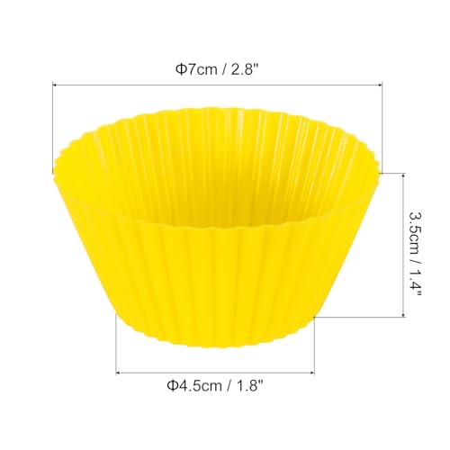 12Pcs Silicone Cupcake Liners (Yellow / 2.8")