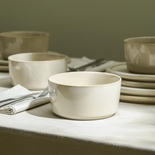 Eden 24 Piece Dinnerware Set Stoneware (Beige / 24-Piece - Service for 8)