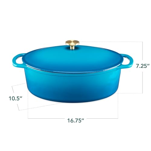 Oval 7.5 Quart Enamel Cast (Blue / 7.5qt Oval)