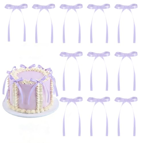 30 Pack Light Purple Bow Cake Toppers (Purple)