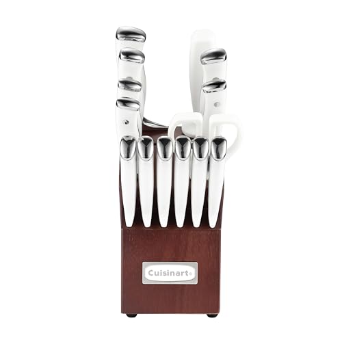 15 Piece Knife Set with Block (Cherry/White)