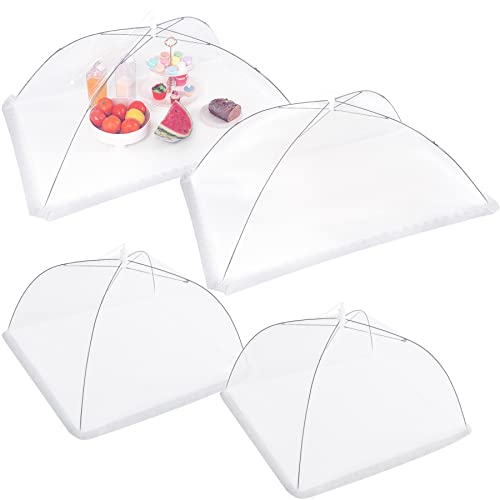 4Pcs Mesh Food Cover Tent Umbrella Pop Up Outside Outdoor Party Net (32"x24" 17"x17")