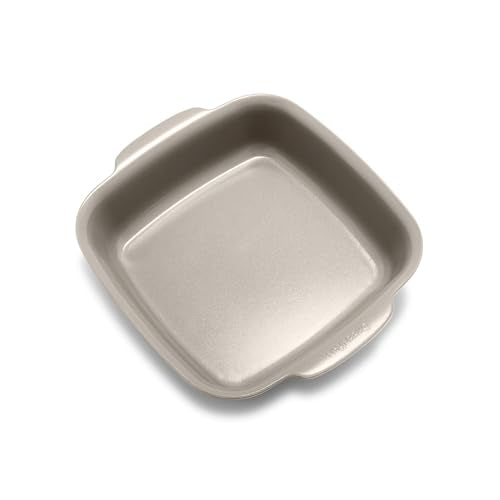Premiere Ovenware Healthy Ceramic Nonstick 8" Square Cake Baking Pan (8" Square Cake Pan / Taupe)