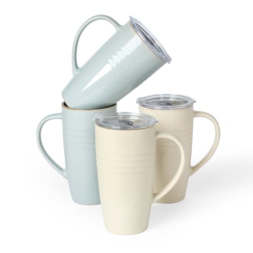 Jupiter Large Coffee Mug (Jupiter-Light Blue and Vanilla White / 4pcs)