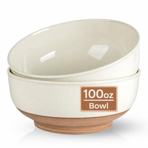 9.8’’ Ceramic Serving Bowls (2PCS / Light Beige)