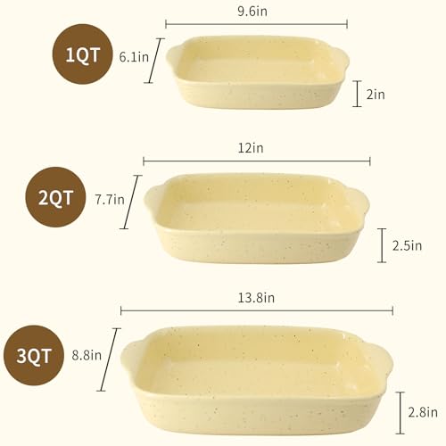 Casserole Dish Set of 3 (Yellow)