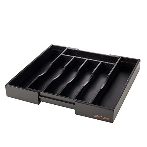Expandable Bamboo Kitchen Drawer Organizer for Cutlery and Utensils