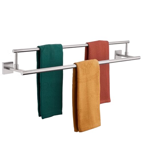 Bath Towel Holders Brushed Nickel Bathroom Rack 36 Inch Double Towel Bars Overlength Kitchen Rails Stainless Steel B5009BR (Brushed Nickel / 36-Inch)