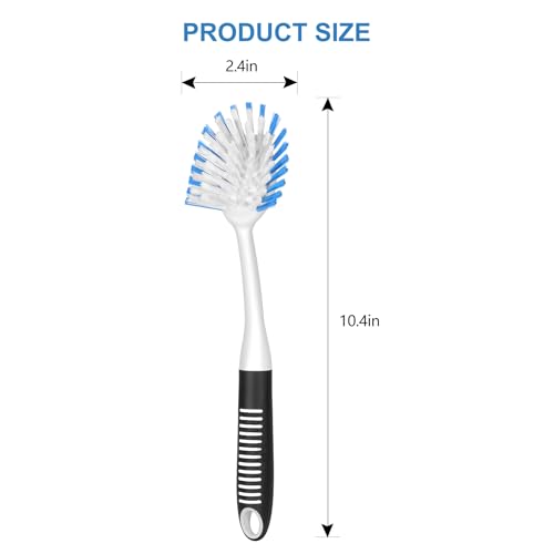 Dish Brush with Handle (Black-blue / 2 pack)