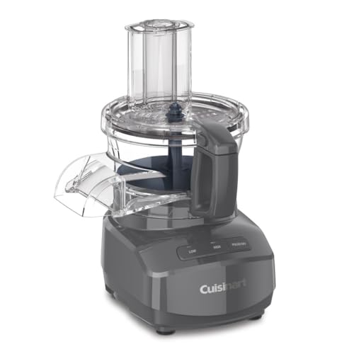 9 Cup Continuous Feed Food Processor with Fine and Medium Reversible Shredding and Slicing Disc (9 Cup / Anchor Gray)