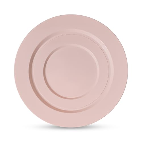 100 Elegant Pink Plastic Plates Set (Pink)