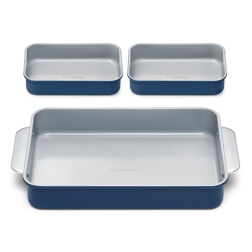 Non Stick Rectangle Baking Pan Set (Navy / Rectangle Pan Trio)