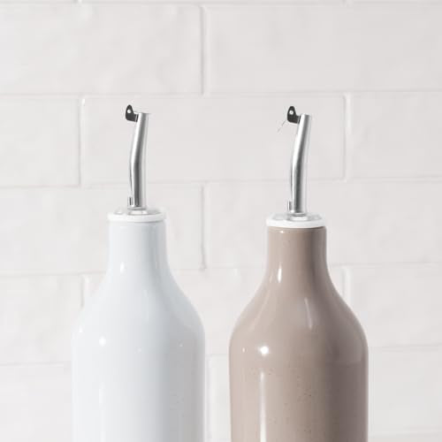 16oz Oil Dispenser Bottle (Light Gray and Cinnamon Brown / 2 Pieces (Milkyway))