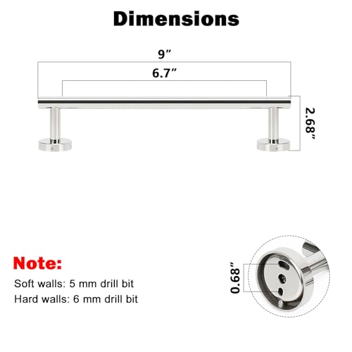 Bath Towel Bar (Chrome Finish / 9 Inch)